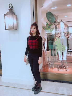 「PULL&BEAR（プルアンドベア）のアイテム（スラックス）」を使った、my_chungさん（レディース・168cm）の冬コーディネート