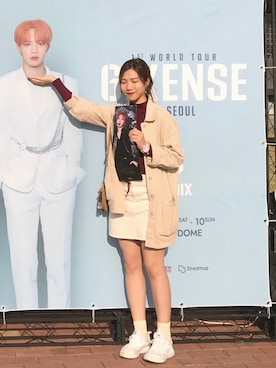 「PULL&BEAR（プルアンドベア）のアイテム（デニムジャケット）」を使った、my_chungさん（レディース・168cm）の秋コーディネート