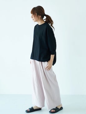 「GARAGE OF GOOD CLOTHING（ガレージオブグッドクロージング）のアイテム（パンツ）」を使った、くろさんさん（レディース・163cm）の夏コーディネート