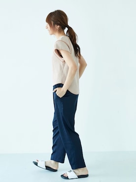 「GARAGE OF GOOD CLOTHING（ガレージオブグッドクロージング）のアイテム（パンツ）」を使った、くろさんさん（レディース・163cm）の夏コーディネート
