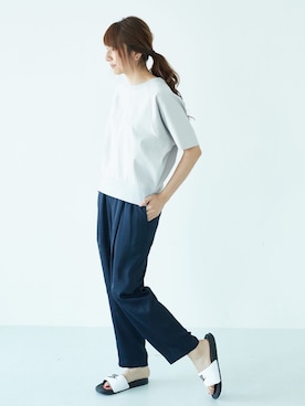 「GARAGE OF GOOD CLOTHING（ガレージオブグッドクロージング）のアイテム（パンツ）」を使った、くろさんさん（レディース・163cm）の夏コーディネート