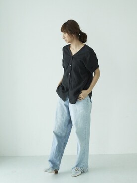 「GARAGE OF GOOD CLOTHING（ガレージオブグッドクロージング）のアイテム（パンツ）」を使った、くろさんさん（レディース・163cm）の夏コーディネート