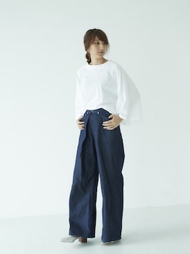 「GARAGE OF GOOD CLOTHING（ガレージオブグッドクロージング）のアイテム（パンツ）」を使った、くろさんさん（レディース・163cm）の夏コーディネート