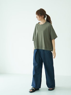 「GARAGE OF GOOD CLOTHING（ガレージオブグッドクロージング）のアイテム（パンツ）」を使った、くろさんさん（レディース・163cm）の夏コーディネート