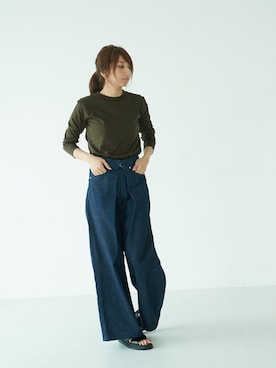 「GARAGE OF GOOD CLOTHING（ガレージオブグッドクロージング）のアイテム（パンツ）」を使った、くろさんさん（レディース・163cm）の夏コーディネート