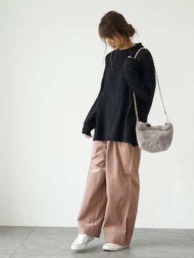 「SEVENDAYS=SUNDAY（セブンデイズサンデイ）のアイテム（チュニック）」を使った、くろさんさん（レディース・163cm）の秋コーディネート