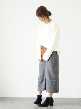 「SEVENDAYS=SUNDAY（セブンデイズサンデイ）のアイテム（ハンドバッグ）」を使った、くろさんさん（レディース・163cm）の秋コーディネート