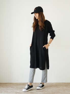 「Green　Parks（グリーンパークス）のアイテム（レギンス/スパッツ）」を使った、くろさんさん（レディース・163cm）の秋コーディネート