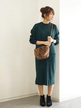 「SEVENDAYS=SUNDAY（セブンデイズサンデイ）のアイテム（ワンピース/ドレス）」を使った、くろさんさん（レディース・163cm）の冬コーディネート