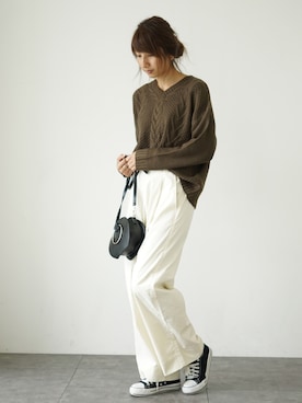 「SEVENDAYS＝SUNDAY」｜くろさんさん（レディース・163cm）の冬コーディネート