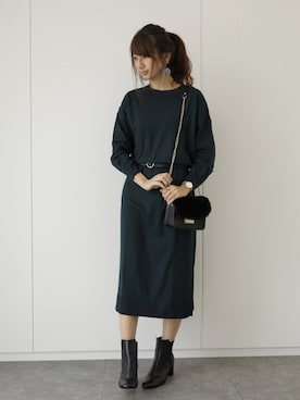 「SEVENDAYS=SUNDAY（セブンデイズサンデイ）のアイテム（ワンピース/ドレス）」を使った、くろさんさん（レディース・163cm）の冬コーディネート
