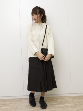 「SEVENDAYS=SUNDAY（セブンデイズサンデイ）のアイテム（スカート）」を使った、くろさんさん（レディース・163cm）の冬コーディネート