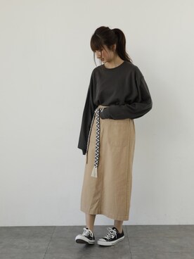 「SEVENDAYS=SUNDAY（セブンデイズサンデイ）のアイテム（スウェット）」を使った、くろさんさん（レディース・163cm）の冬コーディネート