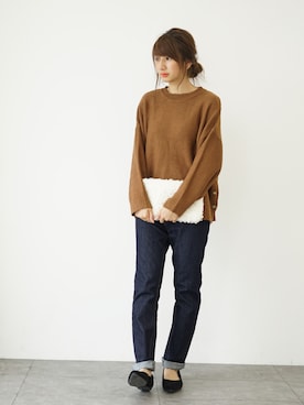 「SEVENDAYS=SUNDAY（セブンデイズサンデイ）のアイテム（ハンドバッグ）」を使った、くろさんさん（レディース・163cm）の冬コーディネート