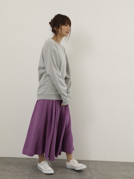 「SEVENDAYS=SUNDAY（セブンデイズサンデイ）のアイテム（スウェット）」を使った、くろさんさん（レディース・163cm）の冬コーディネート
