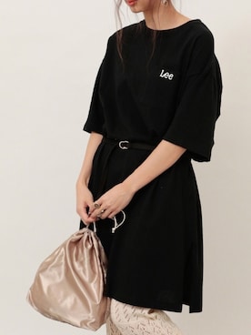 「Lee（リー）のアイテム（Tシャツ/カットソー）」を使った、くろさんさん（レディース・163cm）の春コーディネート
