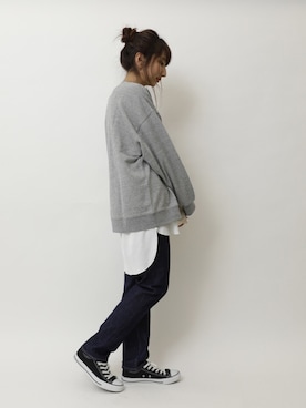 「SEVENDAYS=SUNDAY（セブンデイズサンデイ）のアイテム（スウェット）」を使った、くろさんさん（レディース・163cm）の春コーディネート