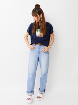 「SEVENDAYS=SUNDAY（セブンデイズサンデイ）のアイテム（サンダル）」を使った、くろさんさん（レディース・163cm）の春コーディネート