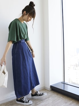 「Lee（リー）のアイテム（バッグ）」を使った、くろさんさん（レディース・163cm）の夏コーディネート