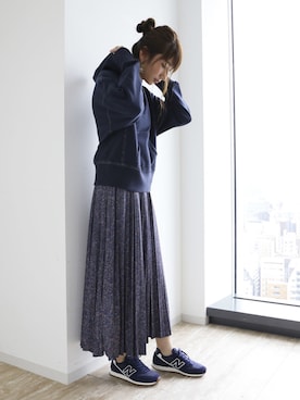 「SEVENDAYS=SUNDAY（セブンデイズサンデイ）のアイテム（パーカー）」を使った、くろさんさん（レディース・163cm）の秋コーディネート