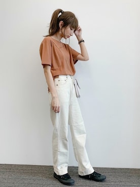 「koe（コエ）のアイテム（トップス）」を使った、くろさんさん（レディース・163cm）の夏コーディネート