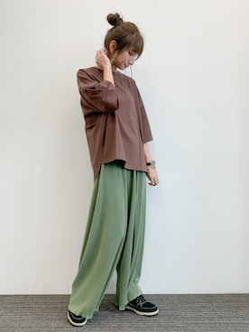 「koe（コエ）のアイテム（パンツ）」を使った、くろさんさん（レディース・163cm）の夏コーディネート