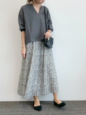 「koe（コエ）のアイテム（Tシャツ/カットソー）」を使った、くろさんさん（レディース・163cm）の夏コーディネート