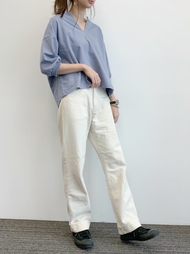 「koe（コエ）のアイテム（Tシャツ/カットソー）」を使った、くろさんさん（レディース・163cm）の夏コーディネート
