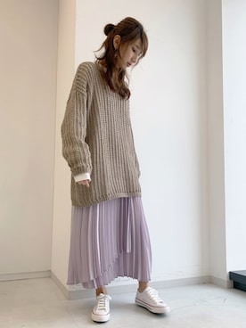 「Sugar spoon（シュガースプーン）のアイテム」を使った、くろさんさん（レディース・163cm）の秋コーディネート