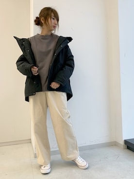 「CRAFT STANDARD BOUTIQUE（クラフトスタンダードブティック）のアイテム（ダウンジャケット/コート）」を使った、くろさんさん（レディース・163cm）の秋コーディネート