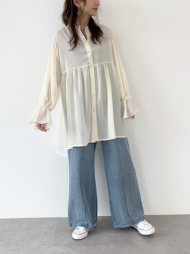 「Sugar spoon（シュガースプーン）のアイテム」を使った、くろさんさん（レディース・163cm）の春コーディネート