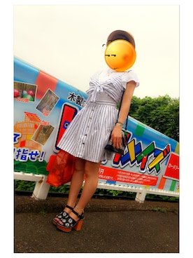 「豊島園」｜まなみん。さん（レディース・158cm）の夏コーディネート