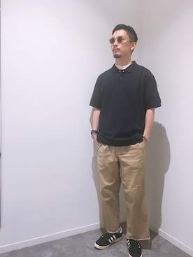 「GLOBAL WORK（グローバルワーク）のアイテム（ポロシャツ）」を使った、Shigeさん（メンズ・174cm）の夏コーディネート