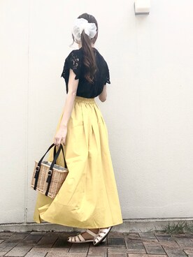 「Lattice（Lattice）のアイテム（かごバッグ）」を使った、syrupさん（レディース・162cm）の春コーディネート
