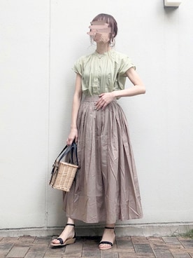 「Lattice（Lattice）のアイテム（かごバッグ）」を使った、syrupさん（レディース・162cm）の春コーディネート