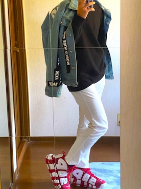 「いいね返し」｜「アイテム（デニムジャケット）」を使った、うさマル🥺さん（メンズ・164cm）の秋コーディネート