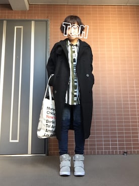 「DHOLIC（ディーホリック）のアイテム（チェスターコート）」を使った、i_am_tamさん（レディース・153cm）の冬コーディネート