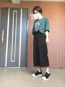 「A land（エーランド）のアイテム（パンツ）」を使った、i_am_tamさん（レディース・153cm）の夏コーディネート