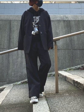「OPENING CEREMONY（オープニングセレモニー）のアイテム（パーカー）」を使った、i_am_tamさん（レディース・153cm）の春コーディネート