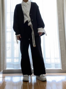「セットアップ風」｜「アイテム（ノーカラージャケット）」を使った、i_am_tamさん（レディース・153cm）の春コーディネート