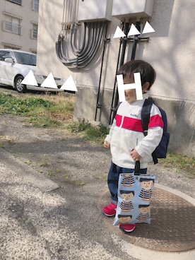 「RADCHAP（ラッドチャップ）のアイテム（ナイロンジャケット）」を使った、H.さん（キッズ・90cm）の春コーディネート