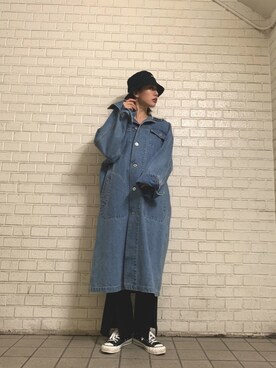 「CONVERSE STARS（コンバーススターズ）のアイテム」を使った、kuro74さん（レディース・164cm）の冬コーディネート