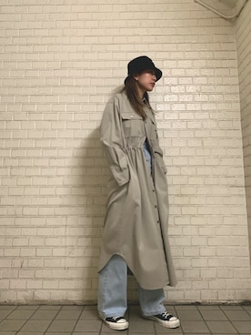 「CONVERSE STARS（コンバーススターズ）のアイテム」を使った、kuro74さん（レディース・164cm）の冬コーディネート