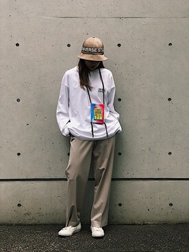 「CONVERSE STARS（コンバーススターズ）のアイテム」を使った、kuro74さん（レディース・164cm）の春コーディネート