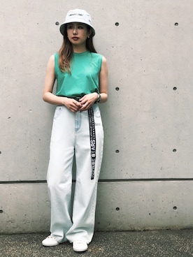 「CONVERSE STARS（コンバーススターズ）のアイテム」を使った、kuro74さん（レディース・164cm）の春コーディネート