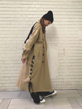 「CONVERSE STARS（コンバーススターズ）のアイテム」を使った、kuro74さん（レディース・164cm）の秋コーディネート