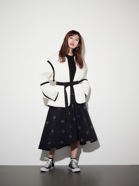 「CONVERSE STARS（コンバーススターズ）のアイテム」を使った、kuro74さん（レディース・164cm）の秋コーディネート