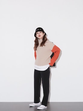 「CONVERSE STARS（コンバーススターズ）のアイテム」を使った、kuro74さん（レディース・164cm）の秋コーディネート