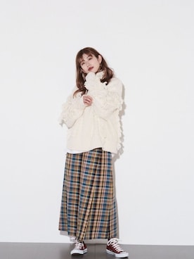 「CONVERSE STARS（コンバーススターズ）のアイテム」を使った、kuro74さん（レディース・164cm）の冬コーディネート