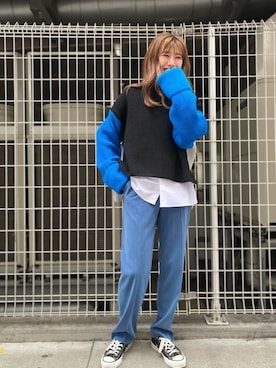 「CONVERSE STARS（コンバーススターズ）のアイテム」を使った、kuro74さん（レディース・164cm）の冬コーディネート